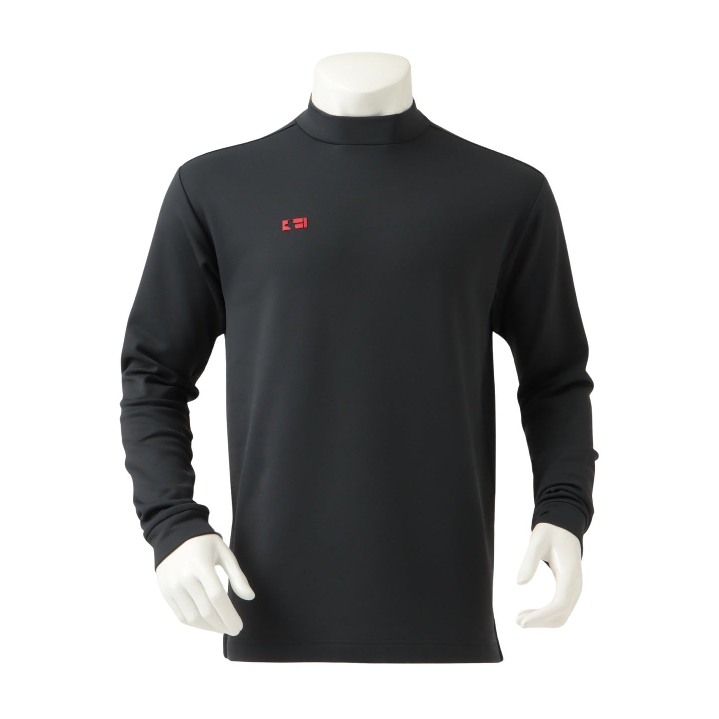 Ribbed coller mock neck shirt [Men's] Black