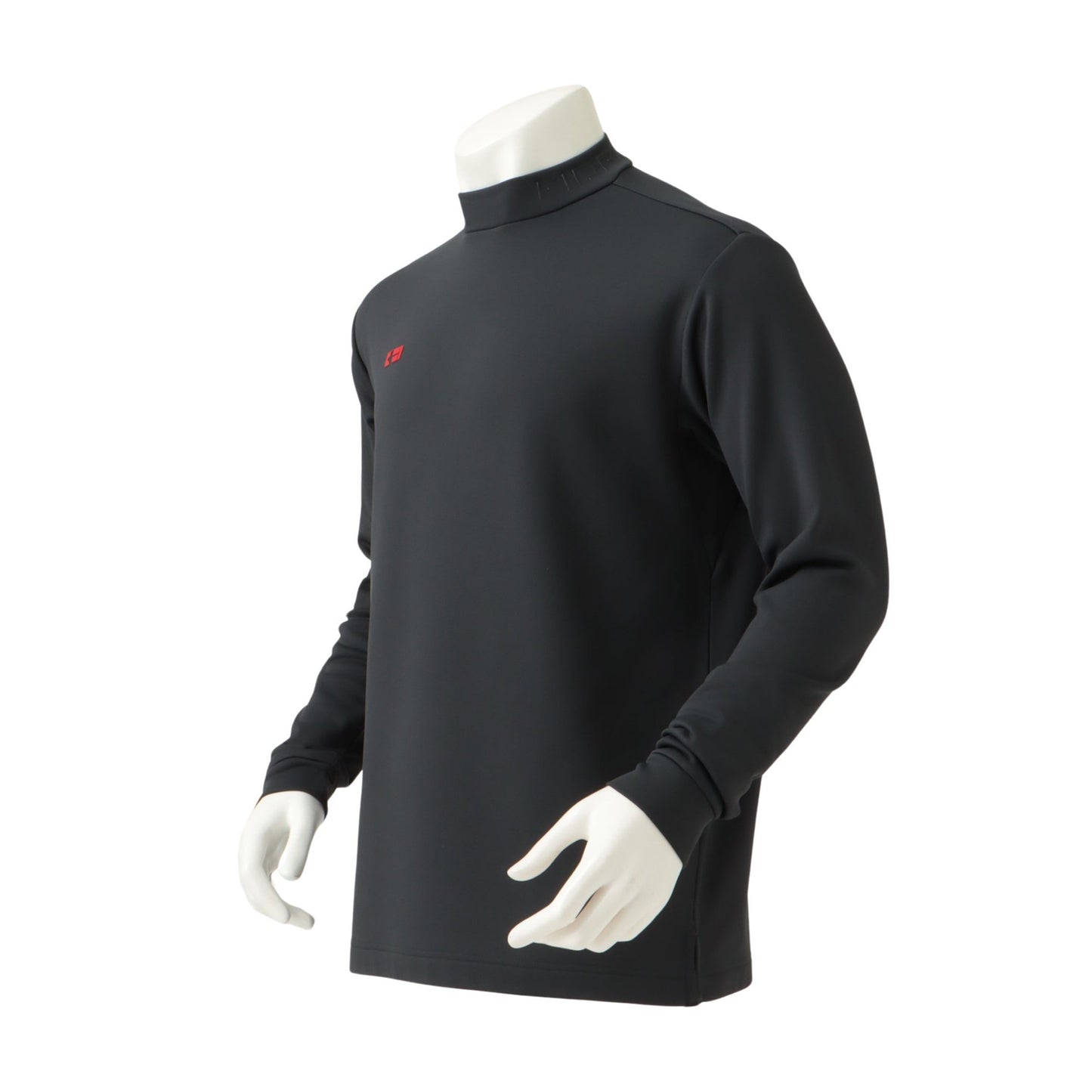 Ribbed coller mock neck shirt [Men's] Black