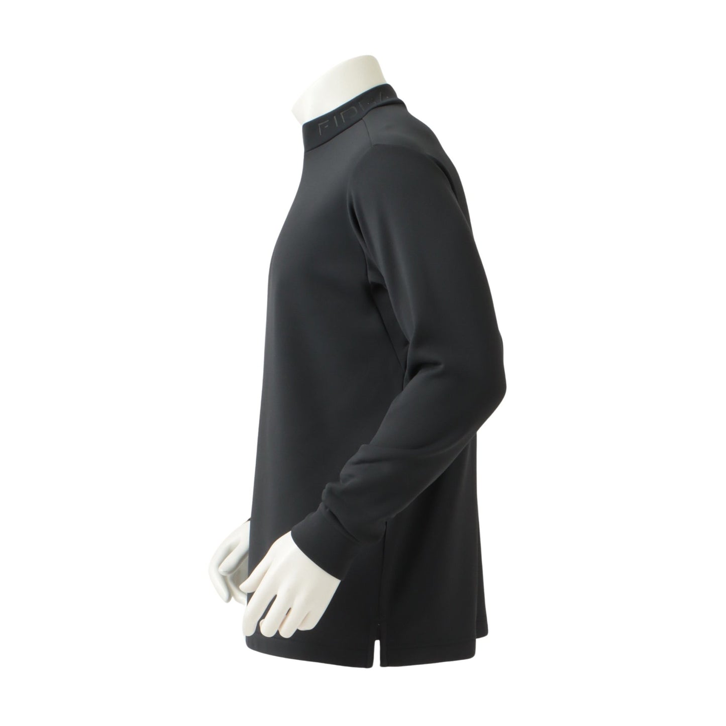 Ribbed coller mock neck shirt [Men's] Black