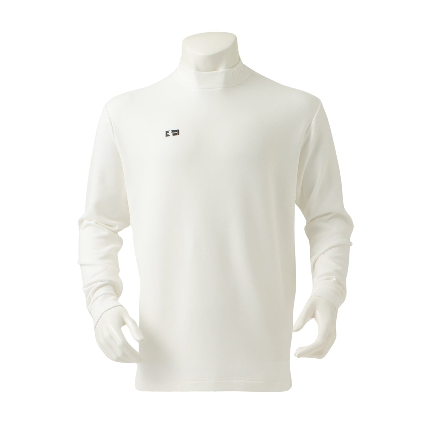 Ribbed coller mock neck shirt [Men's] White