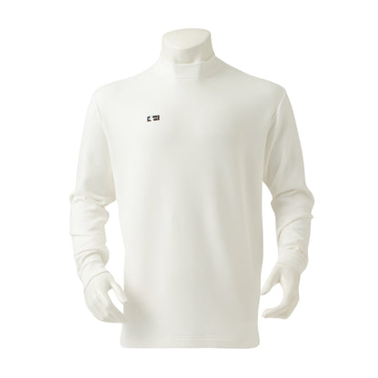 Ribbed coller mock neck shirt [Men's] White