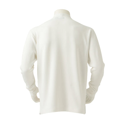 Ribbed coller mock neck shirt [Men's] White